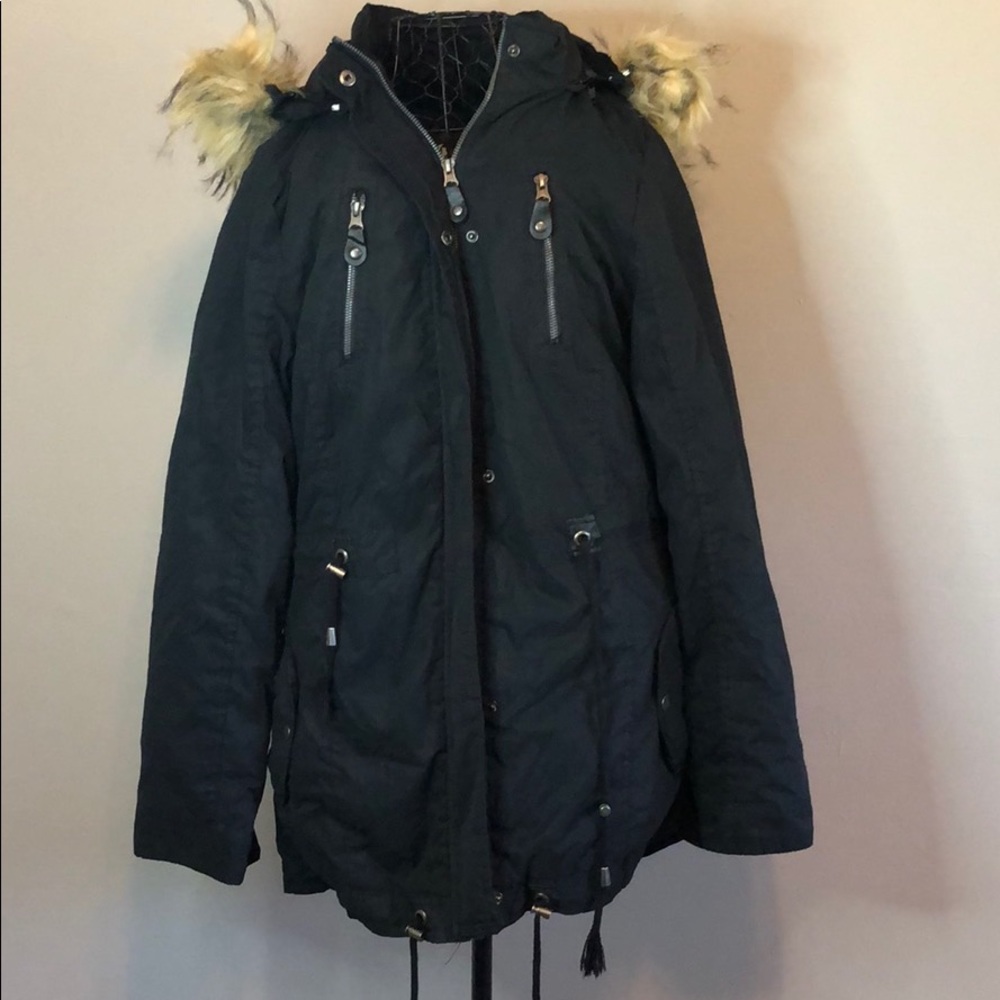 YMI Collection, black lined heavy winter jacket, L